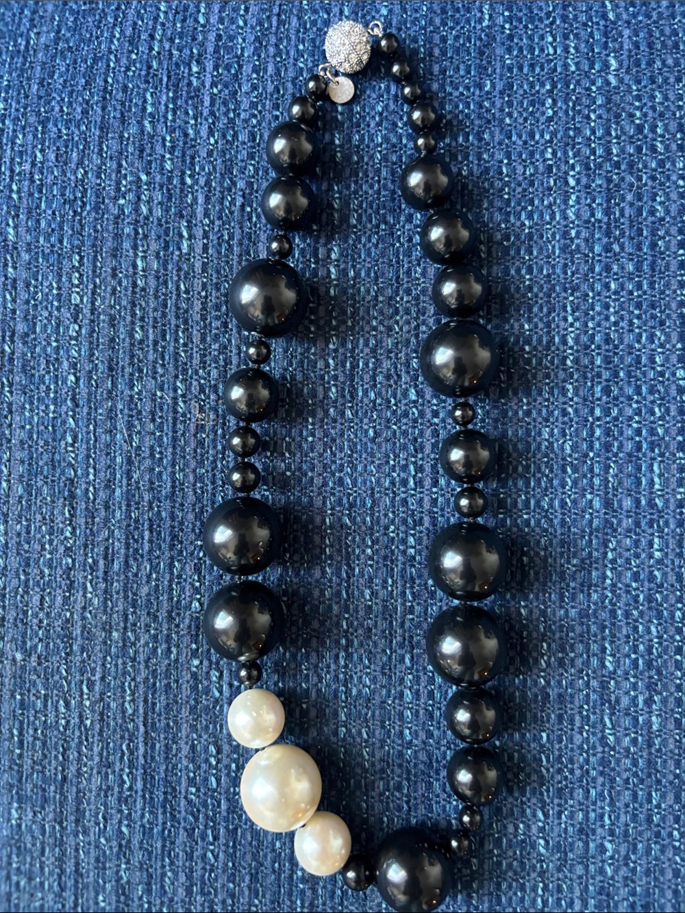 MIMCO Chunky Statement Necklace Black Graduated Beads